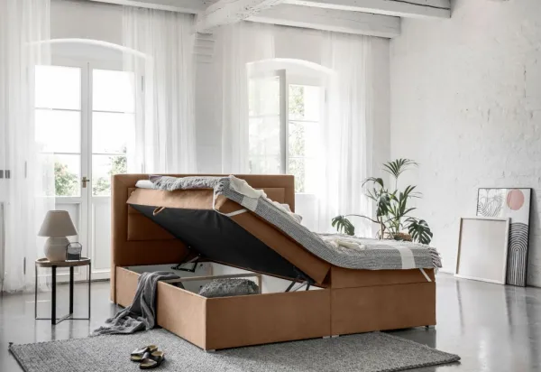 ArtElta Manželská posteľ VIVRE Boxspring | 160 x 200 cm Farba VIVRE: Monolith 09