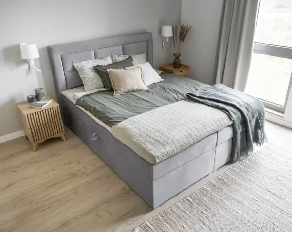 ArtElta Manželská posteľ VIVRE Boxspring | 160 x 200 cm Farba VIVRE: Monolith 84