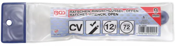 BGS Technics BGS technic 30829 – Račňový očkový kľúč otvorený 9 mm