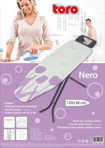 Žehliaca doska TORO Nero 120x38cm