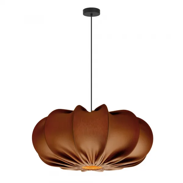 Škandinávska závesná lampa CAFEE' s hnedým tienidlom v moka štýle 52 cm - minimalistické stropné osvetlenie v japonskom štýle E27