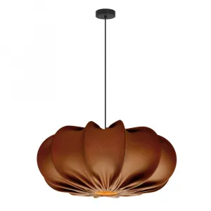 Škandinávska závesná lampa CAFEE' s hnedým tienidlom v moka štýle 52 cm - minimalistické stropné osvetlenie v japonskom štýle E27
