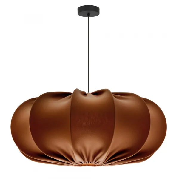Škandinávska závesná lampa CAFEE' s hnedým tienidlom v moka štýle 52 cm - minimalistické stropné osvetlenie v japonskom štýle E27