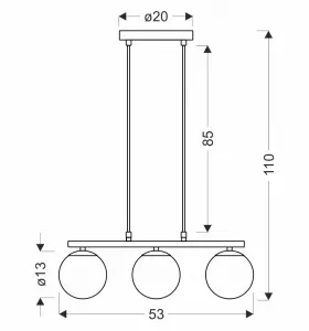 Drevená závesná lampa Carrine 3x40W E14 biele tienidlo