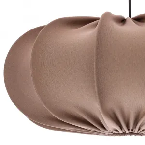 Škandinávska závesná lampa CAFEE' s hnedým tienidlom v moka štýle 52 cm - minimalistické stropné osvetlenie v japonskom štýle E27