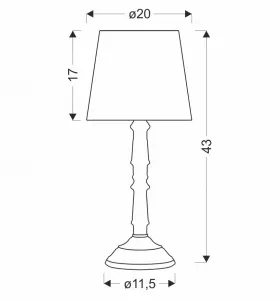 Stolová lampa CARDINALE, výška 43 cm, tmavosivá, 1x40 E27, tienidlo z tmavého ľanu