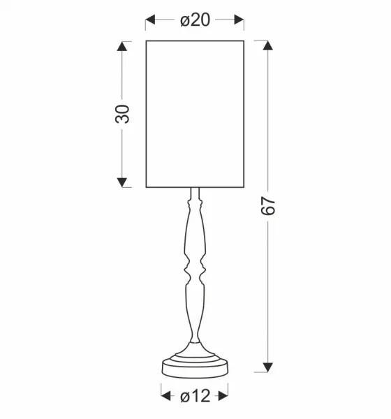 Stolová lampa CARDINALE, tmavosivá, výška 67 cm, tienidlo z tmavého ľanu, 1x40 E27