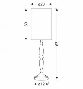 Stolová lampa CARDINALE, tmavosivá, výška 67 cm, tienidlo z tmavého ľanu, 1x40 E27