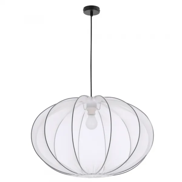 Závesná lampa MELLOW čierna 1x40W E27 tienidlo 60 biela guľa