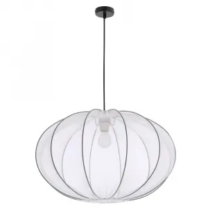 Závesná lampa MELLOW čierna 1x40W E27 tienidlo 60 biela guľa