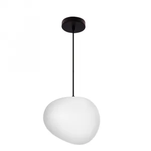 Závesná lampa STONES 25 cm v japonskom štýle - s tienidlom inšpirovaným bielym kameňom - minimalistické stropné osvetlenie do obývačky E27