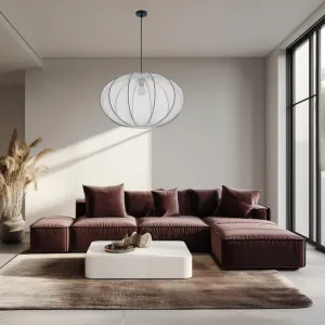 Závesná lampa MELLOW čierna 1x40W E27 tienidlo 60 biela guľa