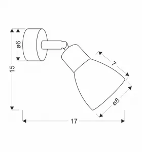 Nástenná lampa Costa 1x40W E14 čierne tienidlo biela