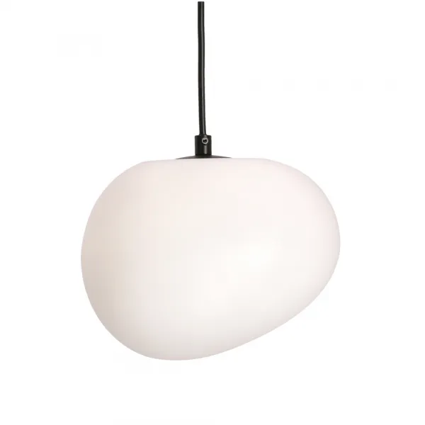 Závesná lampa STONES 20 cm v japonskom štýle - s tienidlom inšpirovaným bielym kameňom - minimalistické stropné osvetlenie do obývačky E27