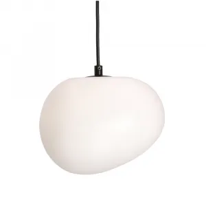 Závesná lampa STONES 20 cm v japonskom štýle - s tienidlom inšpirovaným bielym kameňom - minimalistické stropné osvetlenie do obývačky E27