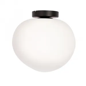 Stropná lampa STONES inšpirovaná kameňom - dizajnérska stropná lampa s 30 cm mliečnym tienidlom - osvetlenie obývačky a chodby E27