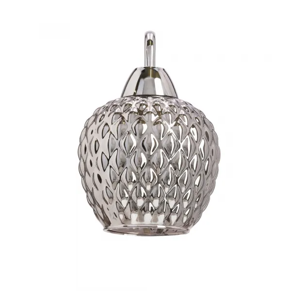 Nástenná lampa TOBIAS chróm 1x40W E27 dymové tienidlo