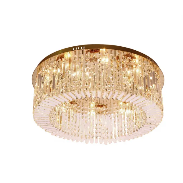 Stropná lampa MARANGA plafón zlatá 10x10W E14 bezfarebné kryštály