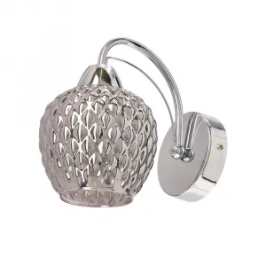 Nástenná lampa TOBIAS chróm 1x40W E27 dymové tienidlo