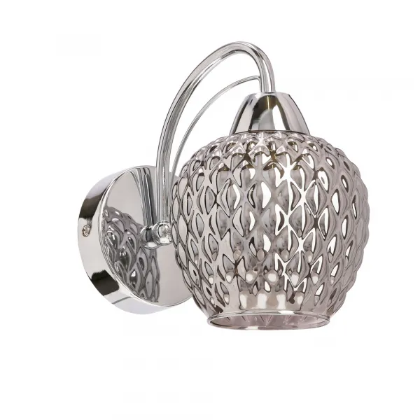Nástenná lampa TOBIAS chróm 1x40W E27 dymové tienidlo