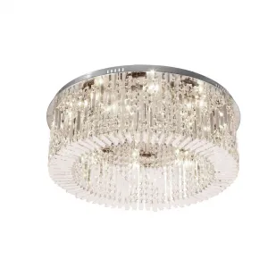 Stropná lampa MARANGA chrómový plafón 10x10W E14 bezfarebné kryštály