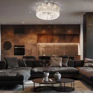 Stropná lampa MARANGA chrómový plafón 10x10W E14 bezfarebné kryštály