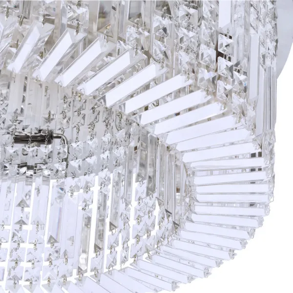 Stropná lampa MARANGA chrómový plafón 10x10W E14 bezfarebné kryštály