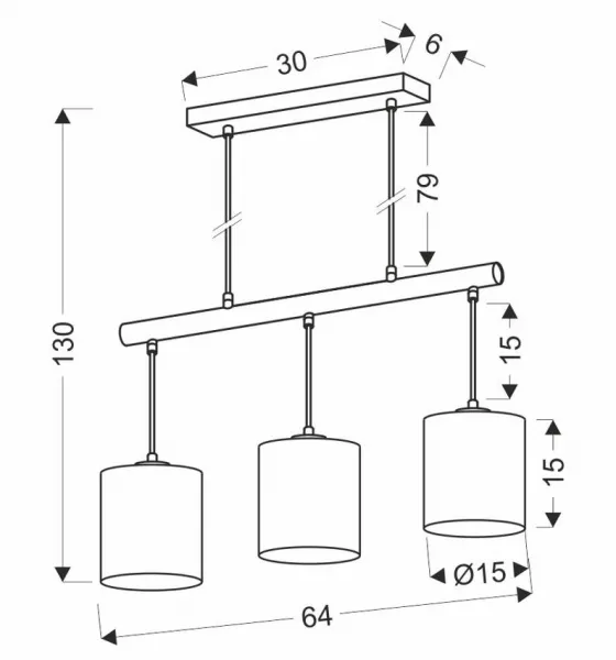 Závesná lampa Izotto biela 3x60W E27 béžové tienidlo