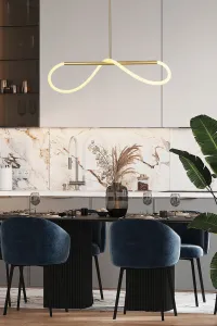 Závesná lampa SUPREME 80cm zlatá 18W LED 3000K biela