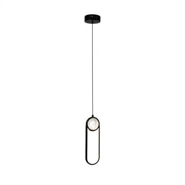 Závesná lampa LACRIMA čierna 10cm 15W LED 3000K biely kryt