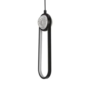 Závesná lampa LACRIMA čierna 10cm 15W LED 3000K biely kryt