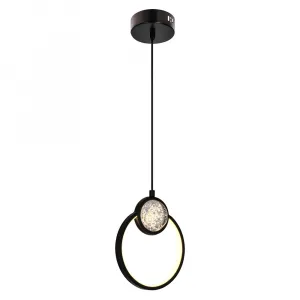 Závesná lampa LACRIMA 20cm čierna 15W LED 3000K biely kryt
