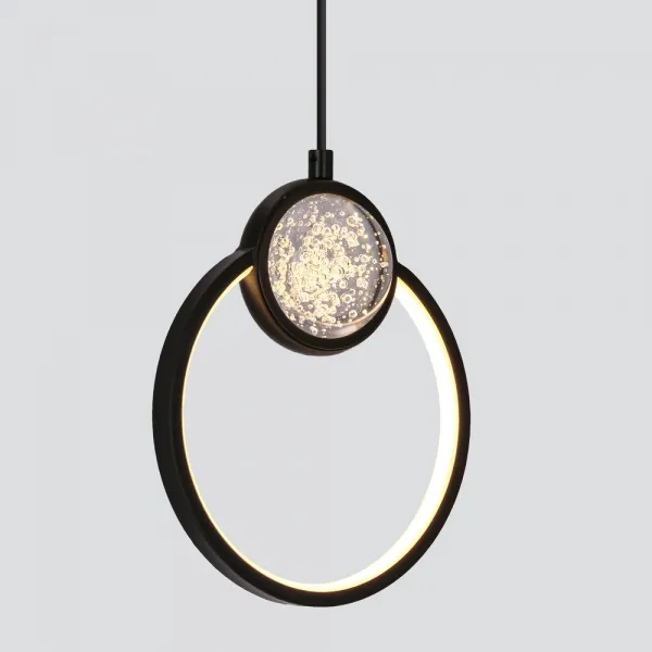 Závesná lampa LACRIMA 20cm čierna 15W LED 3000K biely kryt