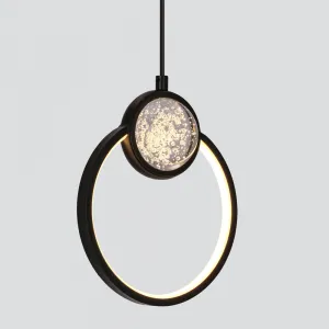 Závesná lampa LACRIMA 20cm čierna 15W LED 3000K biely kryt
