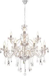 Závesná lampa Cristallo chróm 12x40W E14 priehľadná