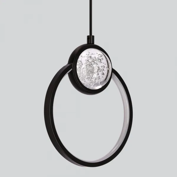 Závesná lampa LACRIMA 20cm čierna 15W LED 3000K biely kryt
