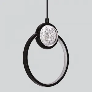 Závesná lampa LACRIMA 20cm čierna 15W LED 3000K biely kryt