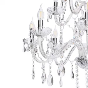 Závesná lampa Cristallo chróm 12x40W E14 priehľadná