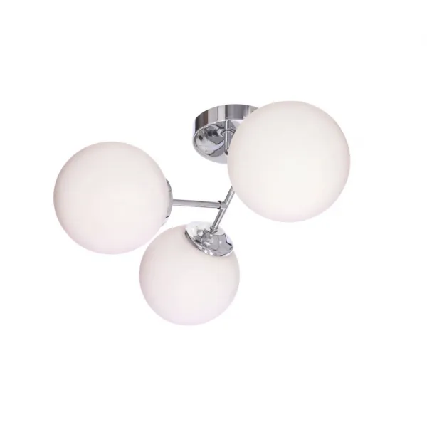 Nástenná lampa BELWEDER chrómová 3x40W E14 biele tienidlo