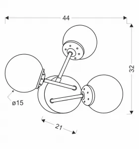 Nástenná lampa BELWEDER chrómová 3x40W E14 biele tienidlo