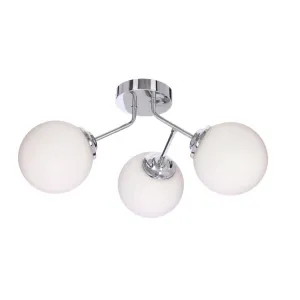 Nástenná lampa BELWEDER chrómová 3x40W E14 biele tienidlo
