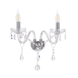 Nástenná lampa Cristallo 2x40W E14 priehľadná