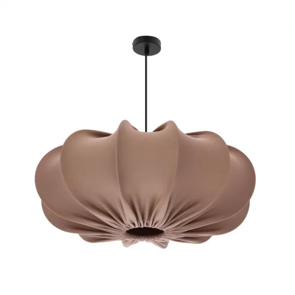 Škandinávska závesná lampa CAFEE' s hnedým tienidlom v moka štýle 52 cm - minimalistické stropné osvetlenie v japonskom štýle E27