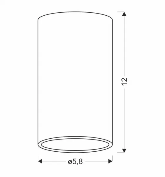 STROPNÉ SVIETIDLÁ TUBA ČIERNA 1X15W GU10 REFLEXNÉ ZLATÉ STR. 7 cm