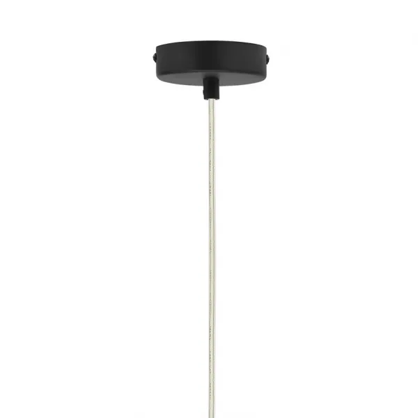 Závesná lampa Greniko čierna 1x40W E14 priehľadné tienidlo