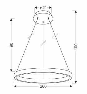 ZÁVESNÁ LAMPA HASHIM 60 CM MATNÁ TMAVO ZLATÁ 34W LED KRYŠTÁLY ČÍRE