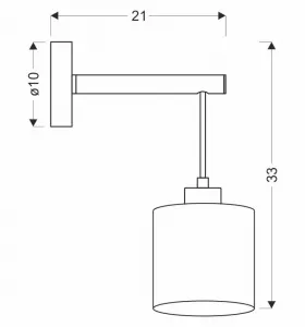 Kombinovaná nástenná lampa čierna 1x60W E27 tienidlo béžové