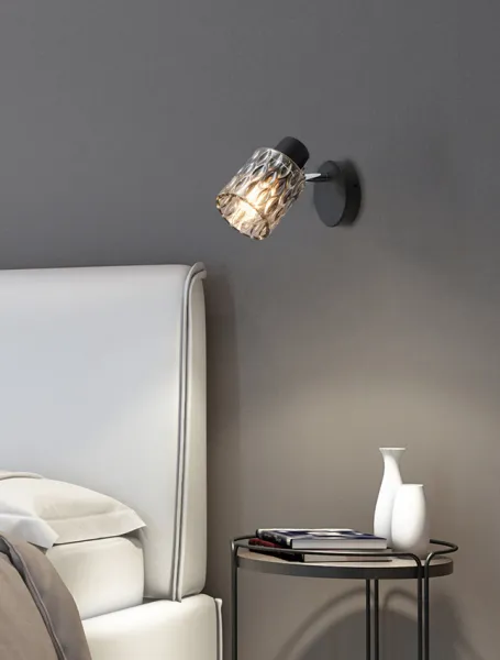 Nástenná lampa Bill Lamp čierna 1x40W E27 dymové tienidlo