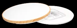 Drevená stropná lampa TENS. 48W LED 3000/4000/6000K 59cm biele tienidlo, diaľkové ovládanie