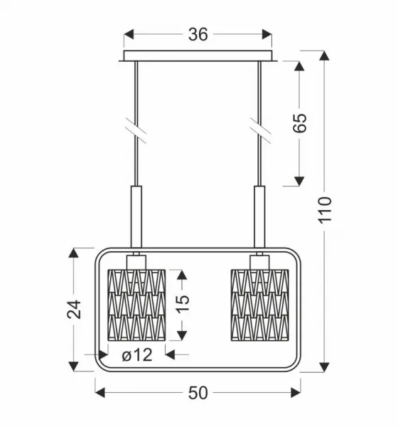 Závesná lampa Crown, čierna, 2x40W, E27, béžové tienidlo